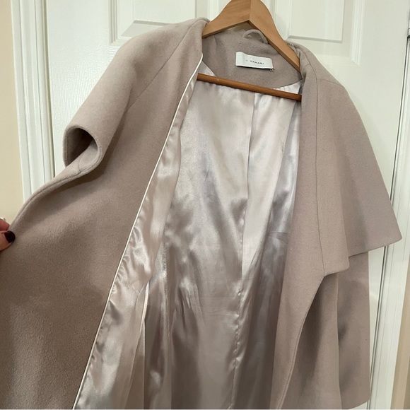 T Tahari Wool Blend Wrap Coat Shawl Collar Belted Women’s Size L - Picture 5 of 15